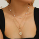 Minimalist Pearl Geometric Necklace – Gold Pendant Chain for Women