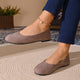 Women's Round-Toe Suede Low-Cut Pumps – Everyday Casual Flat Shoes
